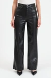Daze Sun High Waist Straight Leg Faux Leather Pants In Cinematic