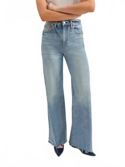 Daze Far Out High Rise Wide Leg Jean In Fools Gold In Blue