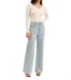 Daze Far Out High Rise Wide Leg Jeans In Light Blue In Blue