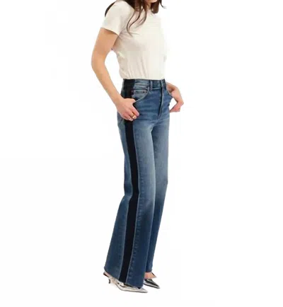 Daze Far Out High Rise Wide Leg Jeans In Tuxedo In Blue
