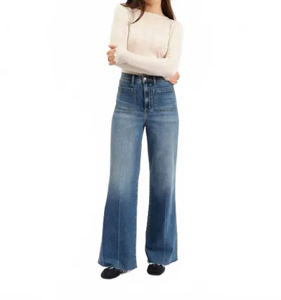 Daze Far Out High Rise Wide Leg Jeans In Vintage City In Blue