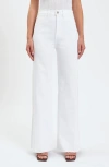 Daze Far Out High Waist Raw Hem Wide Leg Jeans