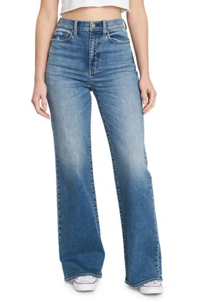 Daze Far Out High Waist Wide Leg Jeans In Blue