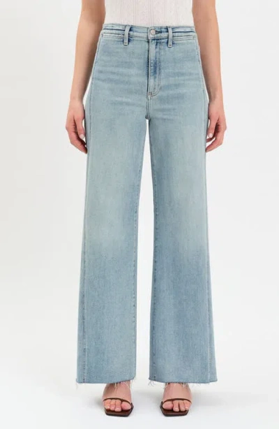Daze Far Out High Waist Wide Leg Jeans In Blue