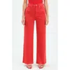 Daze Far Out High Waist Wide Leg Jeans In Cherry