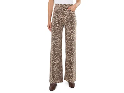 Daze Far Out High-rise Wide Leg In Cool Cat Women's Clothing Cool Cat: 31 32, Cotton/spandex In Brown