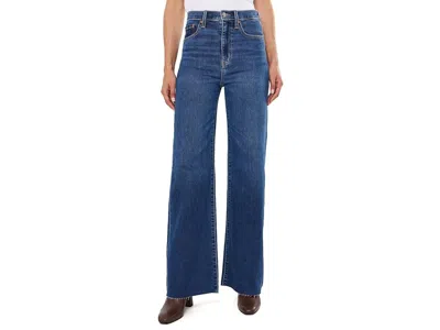 Daze Far Out High-rise Wide Leg In Waterfall Women's Clothing Waterfall: 24 32, Cotton/denim/polyester In Blue