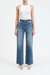 Daze Far Out Hi-rise Wide Leg Denim Jeans In Fools Gold In Blue