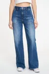 Daze Far Out Patchpocket Wide Leg Jean In Playdate In Blue