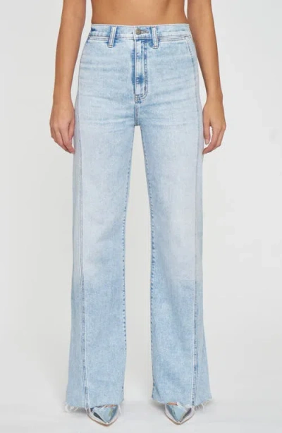 Daze The Kickback High Rise Palazzo Jeans In Baby Talk In Blue