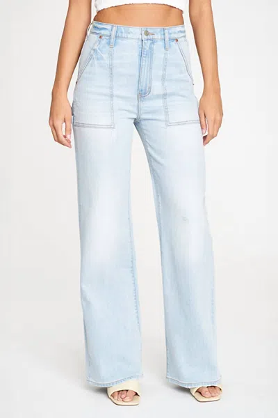 Daze Far Out Utility High Rise Wide Leg Jeans In First Sight Vintage In Multi