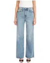 Daze Far Out Raw Hem High Waist Wide Leg Jeans In Multi