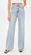 Daze Far Out Wide Leg Jeans In Lets Dance In Blue