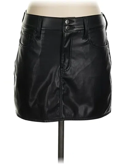 Pre-owned Daze Faux Leather Skirt In Black