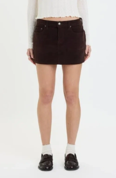 Daze Fever Corduroy Miniskirt In Brown