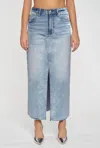 Daze Girl Next Door Maxi Skirt In Fools Gold In Blue