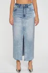 Daze Girl Next Door Maxi Skirt In Fools Gold In Blue