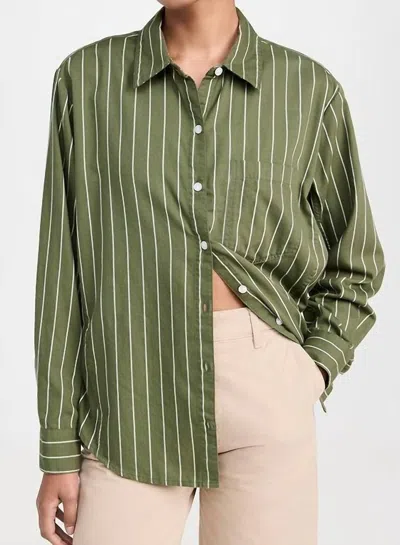 Daze Halle Button Down Top In Green