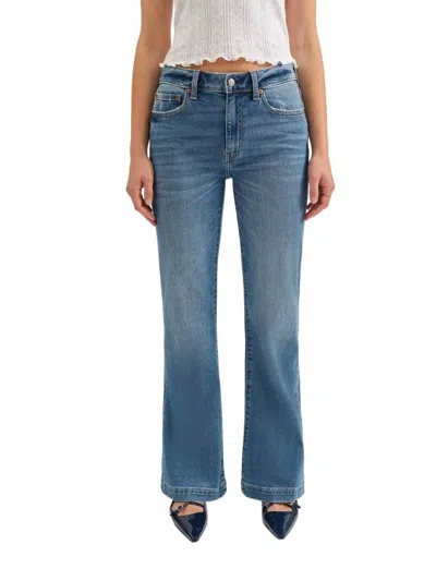 Daze Heartbreaker Mid Rise Flare Jean In Blue