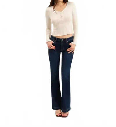 Daze Heartbreaker Mid Rise Flare Jeans In Hit Maker In Blue