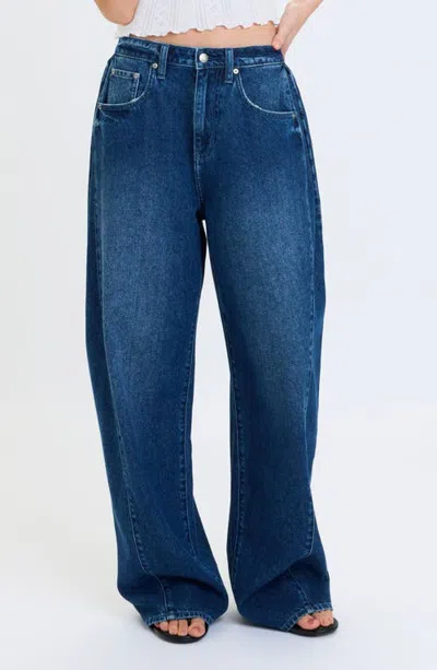 Daze Hero High Waist Pleat Baggy Jeans In Dreamland