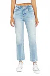 Daze Straight Up High Waist Ankle Straight Leg Jeans In Blue