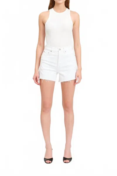 Daze High Rise Bottom Line Short In Marshmallow In White