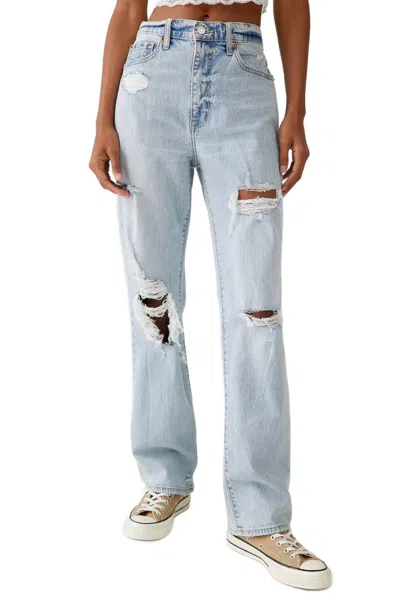Daze High Rise Dad Jean In Motto In Blue