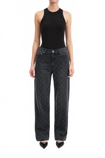 Daze High Rise Slouch Fit Jeans In Midnight Twinkle In Black