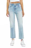 Daze Straight Up High Waist Ankle Straight Leg Jeans In Blue