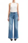 Daze Far Out Hi-rise Wide Leg Denim Jeans In Fools Gold In White