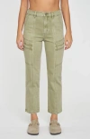 Daze High Waist Crop Cargo Jeans In Matcha