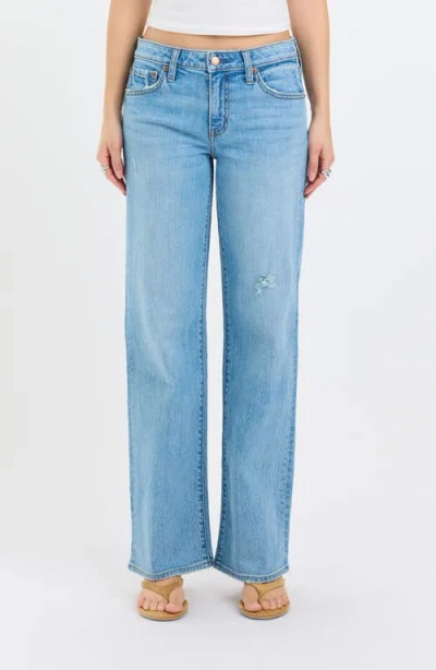 Daze Keeper Distressed Straight Leg Jeans In Blue
