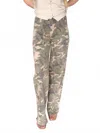 Daze Kendall High Rise Wide Leg Jeans In Camouflage In Green