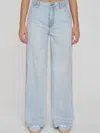 Daze Kickback High Rise Palazzo Jeans In Hush In Multi