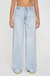 Daze Kickback High Rise Palazzo Jeans In Hush In Cupid