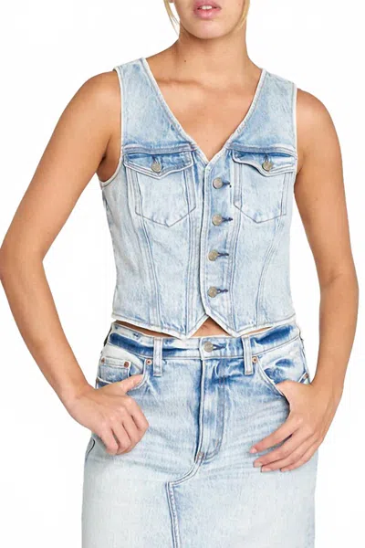 Daze Kiss Vest In First Move Wash In Blue