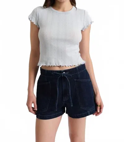 Daze Lily Baby Tee In Powder Blue In White