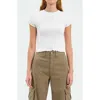 Daze Lily Cotton Pointelle T-shirt In White
