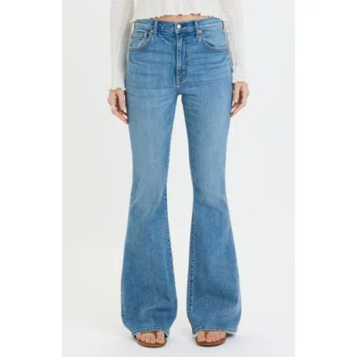 Daze Lover High Waist Flare Leg Jeans In Blue