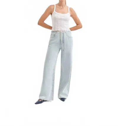 Daze Madison Mid Rise Wide Leg Jeans In Baby Talk In Multi