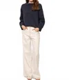 Daze Madison Mid Rise Wide Leg Jeans In Milkshake In Multi