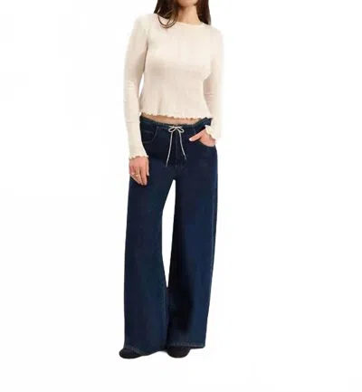 Daze Madison Mid Rise Wide Leg Jeans In Moonlight Rinse In Multi
