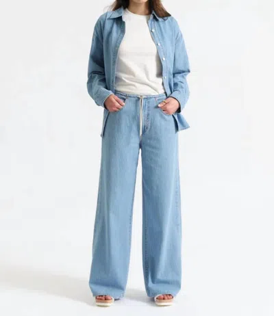 Daze Madison Mid Rise Wide Leg Jeans In Whimsy In Blue