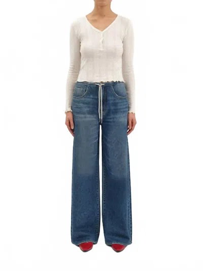 Daze Madison Wide Leg Jean In Vintage Blue