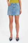 Daze Malibu Distressed Cutoff Denim Miniskirt