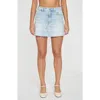 Daze Troublemaker High Waist Distressed Denim Cutoff Shorts In Icebreaker