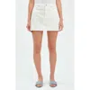 Daze Malibu Distressed Cutoff Denim Miniskirt In Swan Vintage