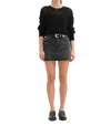 Daze Malibu Mid Rise Denim Skirt In Black In Black