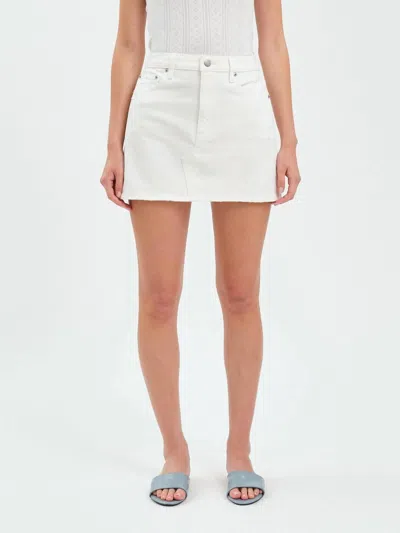 DAZE MALIBU MID WAIST MINI SKIRT IN SWAN VINTAGE